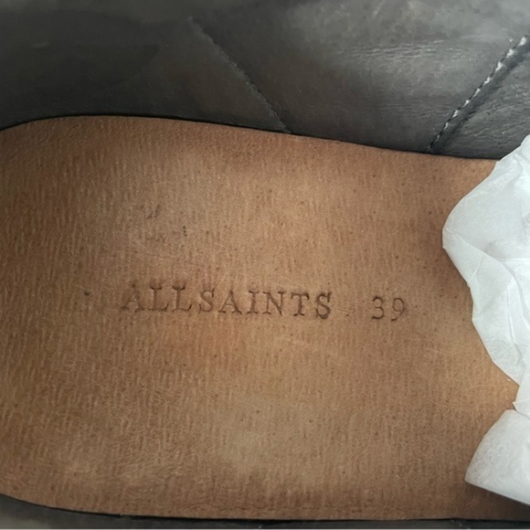 All Saints AYA Platform Laceless Slip On Sneakers in Steel Suede - Picture 10 of 11